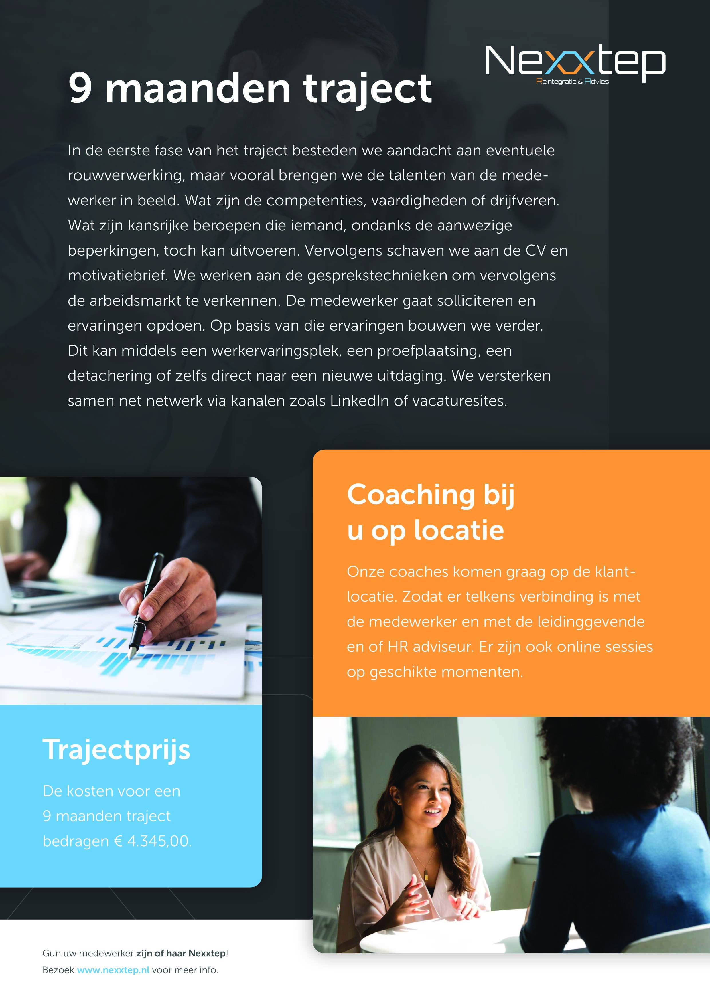 NEXXTEP flyer spoor 2 trajecten 9 maanden